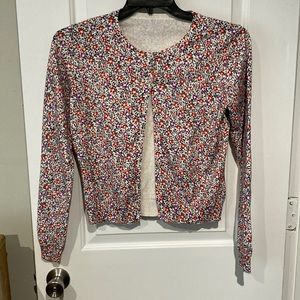 Ann Taylor Flowered Cotton Cardigan
